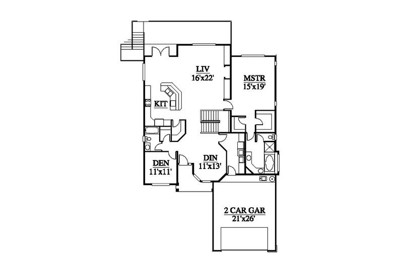 House Plan Design - Floor Plan - Main Floor for Contemporary House Plan #951-13 - 3 bed, 3 bath