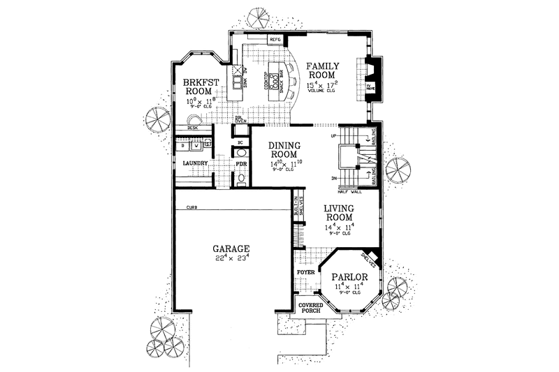 House Blueprint - Floor Plan - Main Floor for Country House Plan #72-1128 - 4 bed, 2.5 bath