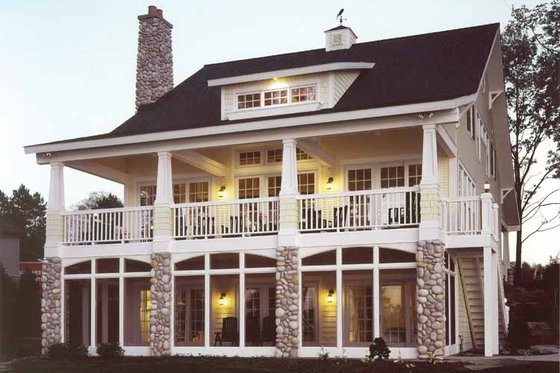 Exterior - Rear Elevation 4 for Bungalow House Plan #928-22 - 5 bed, 3.5 bath