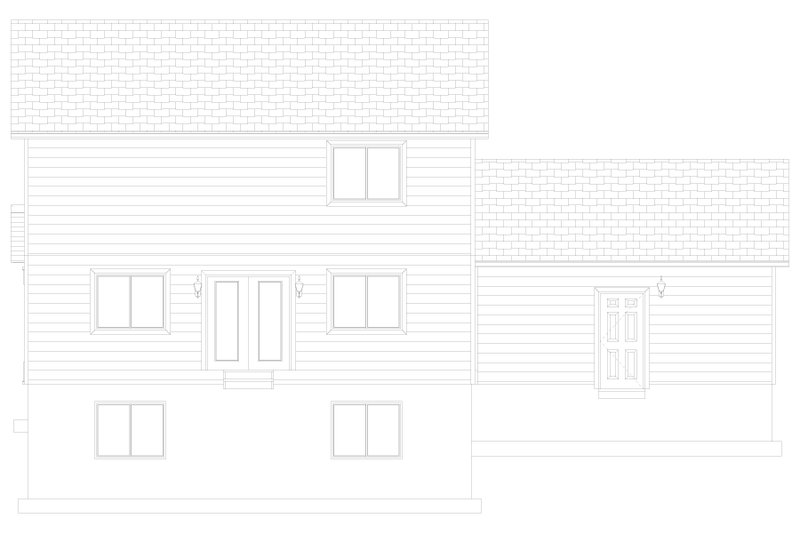 House Blueprint - Exterior - Rear Elevation 3 for Farmhouse House Plan #1060-442 - 3 bed, 2.5 bath
