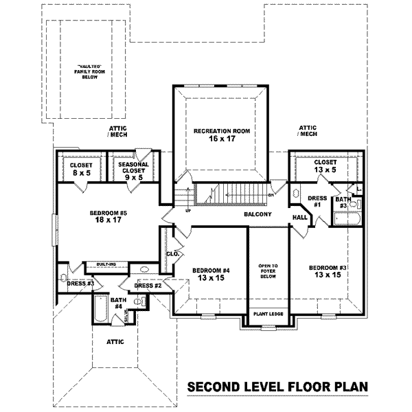 European Floor Plan - Upper Floor Plan #81-1586