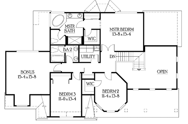House Plan Design - Craftsman Floor Plan - Upper Floor Plan #132-301