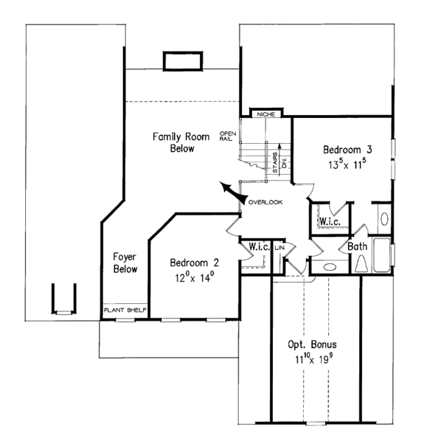 Home Plan - Classical Floor Plan - Upper Floor Plan #927-894