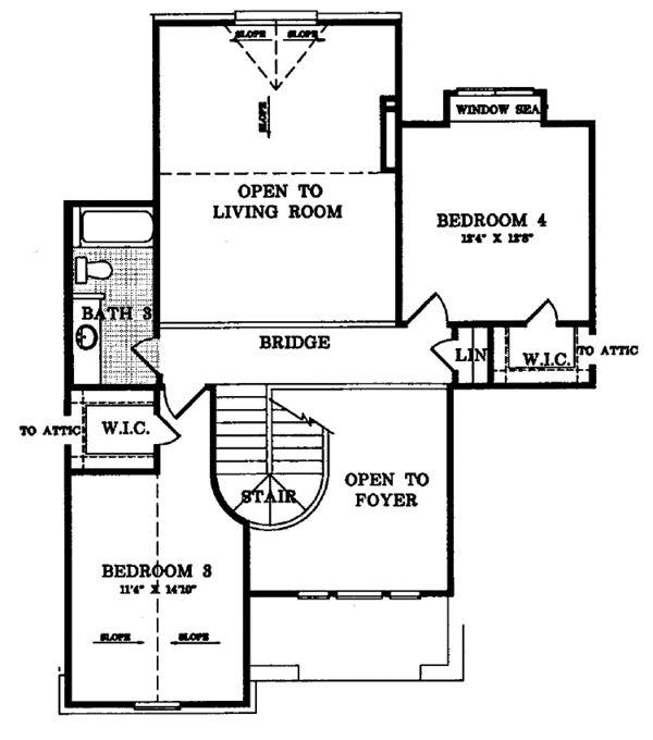 House Plan Design - Traditional Floor Plan - Upper Floor Plan #952-21