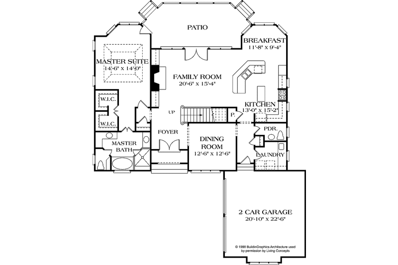 Dream House Plan - Floor Plan - Main Floor for Country House Plan #453-523 - 4 bed, 3.5 bath