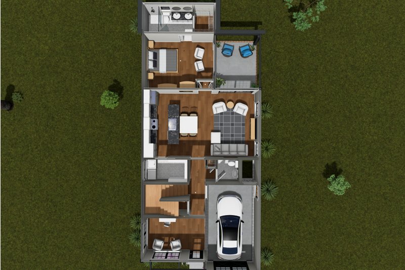 House Blueprint - Floor Plan - Main Floor 1 for Cottage House Plan #513-2451 - 4 bed, 2.5 bath
