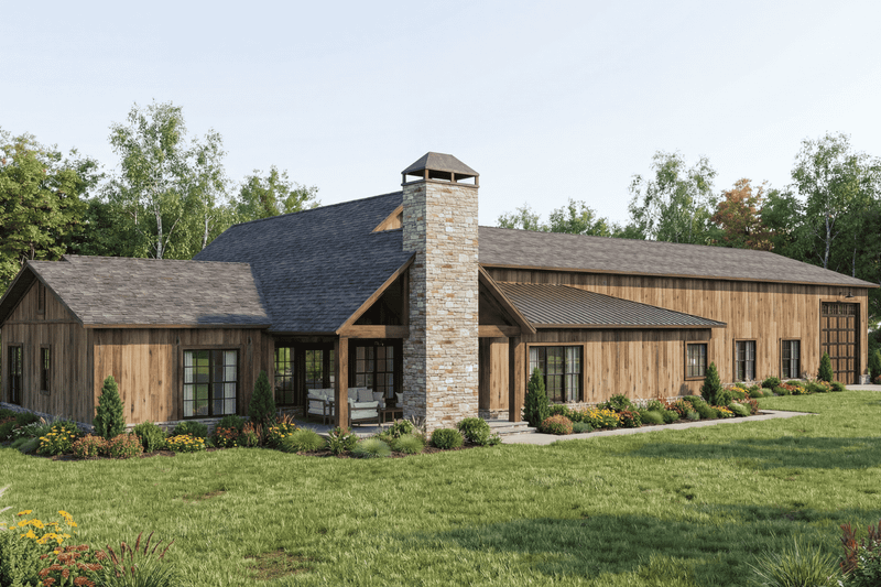 Architectural House Design - Exterior - Other Elevation 1 for Barndominium House Plan #923-456 - 4 bed, 2.5 bath