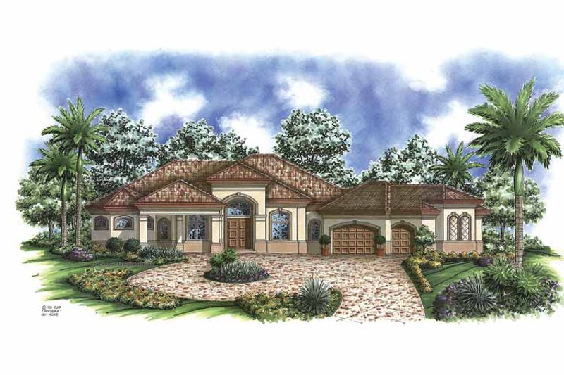 Dream House Plan - Exterior - Front Elevation 3 for Mediterranean House Plan #1017-88 - 3 bed, 4 bath