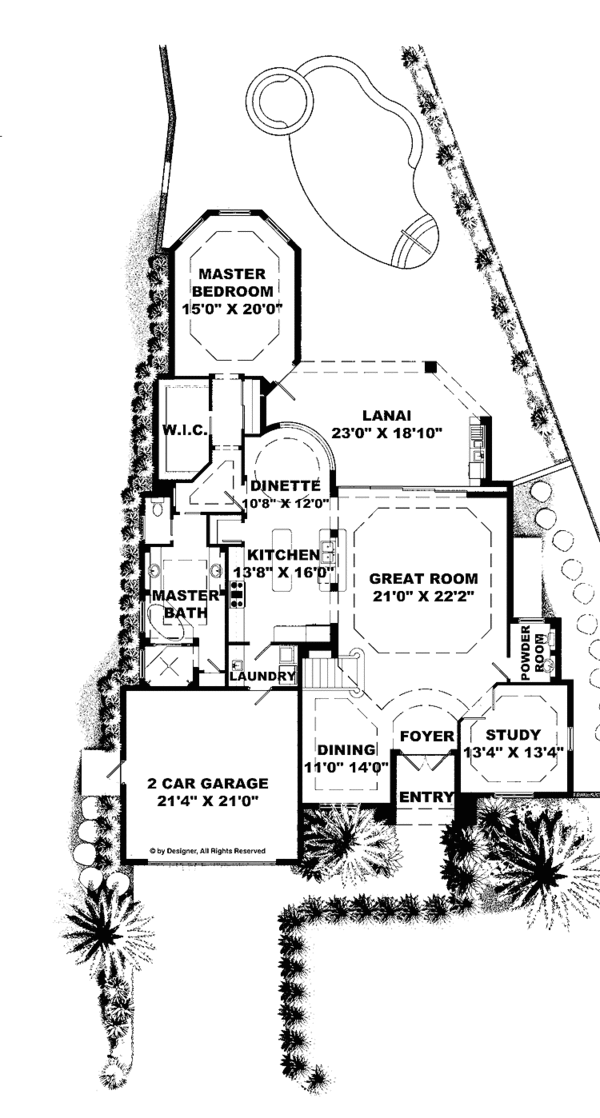 Home Plan - Mediterranean Floor Plan - Main Floor Plan #1017-92