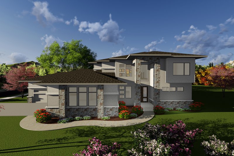 House Plan Design - Modern Exterior - Front Elevation Plan #70-1284