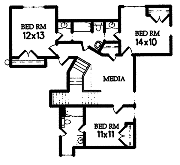 House Plan Design - Country Floor Plan - Upper Floor Plan #15-351