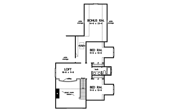 Floor Plan - Upper Floor for Traditional House Plan #929-836 - 4 bed, 3 bath