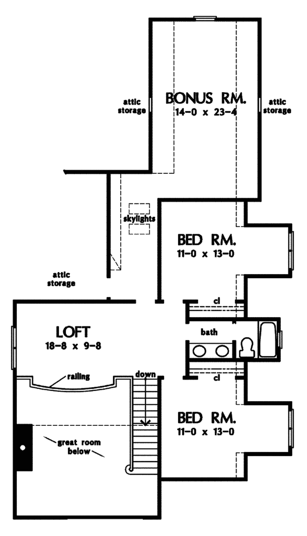 House Plan Design - Traditional Floor Plan - Upper Floor Plan #929-836
