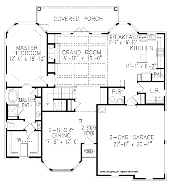 House Plan Design - Traditional Floor Plan - Main Floor Plan #54-298