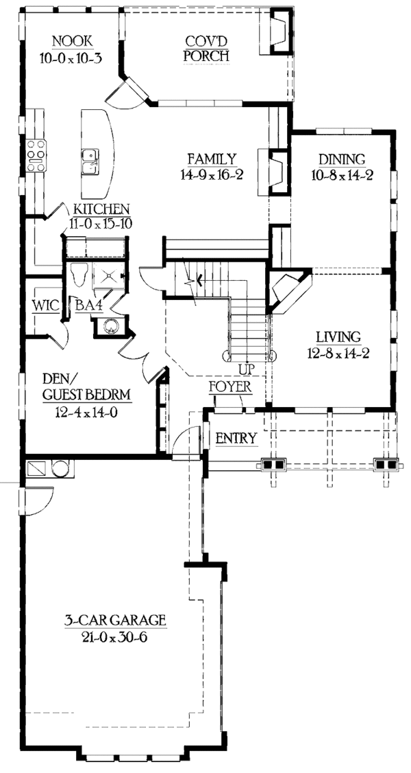 House Design - Craftsman Floor Plan - Main Floor Plan #132-431