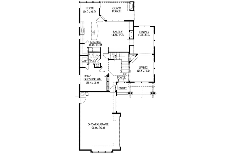 Home Plan - Floor Plan - Main Floor for Craftsman House Plan #132-431 - 5 bed, 4 bath