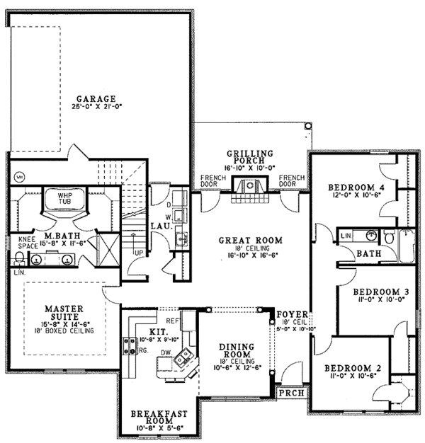 House Plan Design - Ranch Floor Plan - Main Floor Plan #17-3175