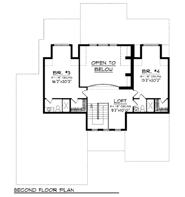 Craftsman Floor Plan - Upper Floor Plan #70-995