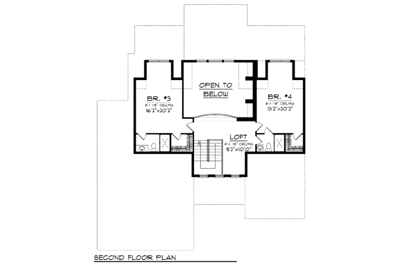 Home Plan - Floor Plan - Upper Floor for Craftsman House Plan #70-995 - 4 bed, 4 bath