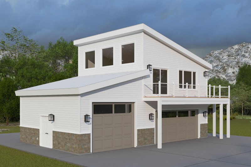 Home Plan - Exterior - Front Elevation 4 for Modern House Plan #1060-363, 0 bath