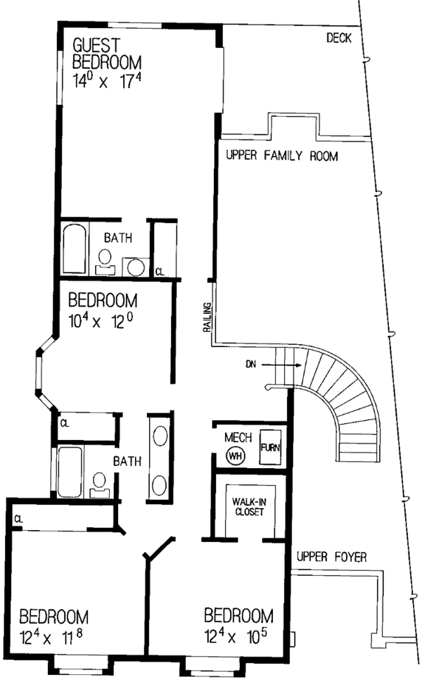 House Blueprint - Mediterranean Floor Plan - Upper Floor Plan #72-910
