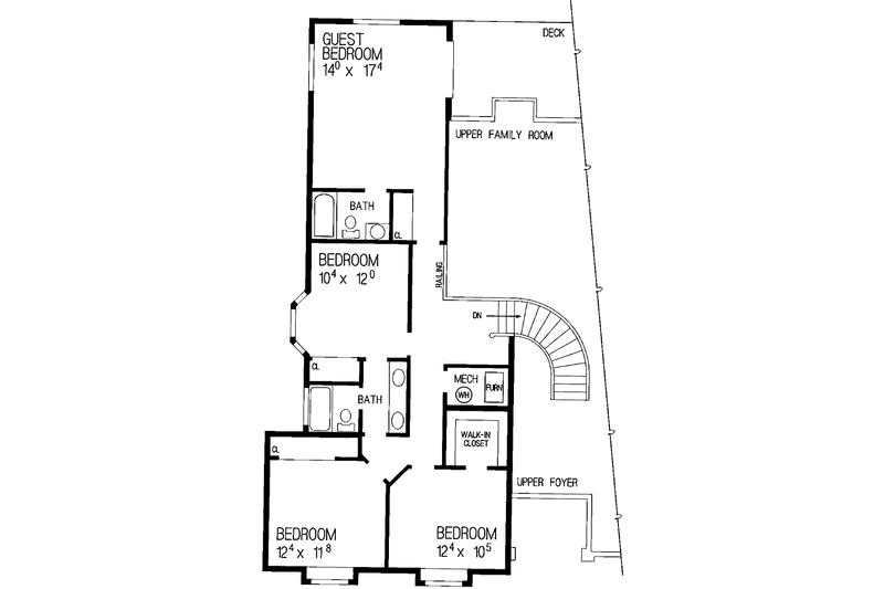 Home Plan - Floor Plan - Upper Floor for Mediterranean House Plan #72-910 - 5 bed, 3.5 bath