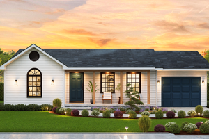 Ranch Exterior - Front Elevation Plan #54-650