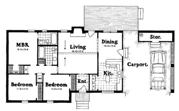 Dream House Plan - Ranch Floor Plan - Main Floor Plan #36-586