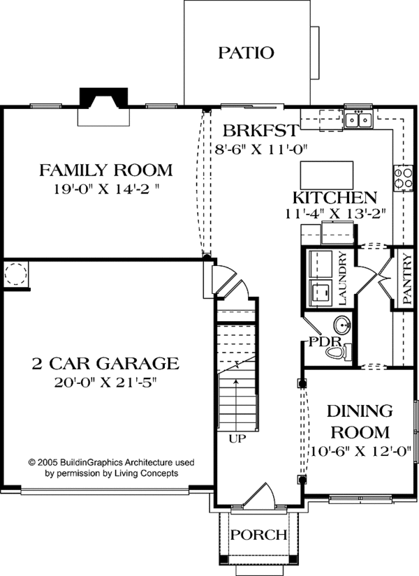 House Plan Design - Colonial Floor Plan - Main Floor Plan #453-506
