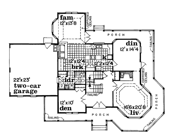 Architectural House Design - Victorian Floor Plan - Main Floor Plan #47-747