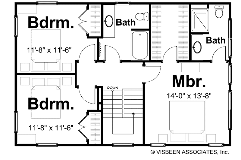 Architectural House Design - Floor Plan - Upper Floor for Country House Plan #928-110 - 3 bed, 2.5 bath