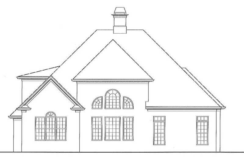 Dream House Plan - Exterior - Rear Elevation for European House Plan #54-290 - 4 bed, 3.5 bath