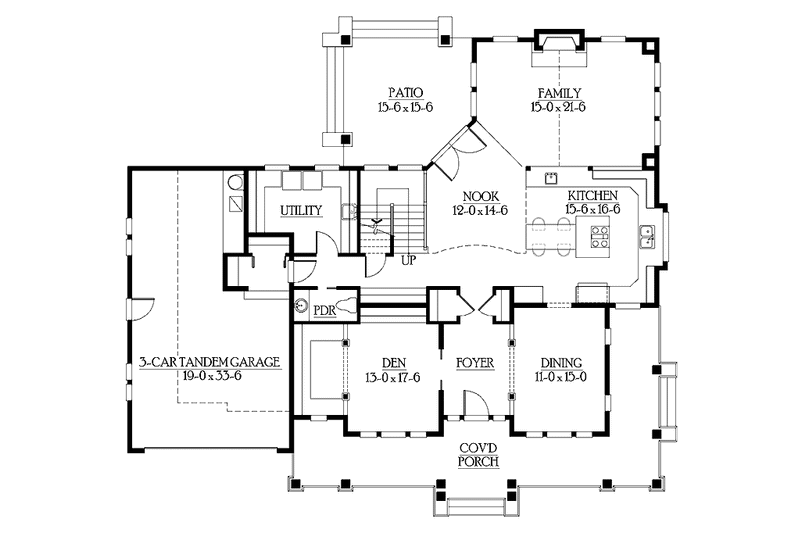 Home Plan - Floor Plan - Main Floor for Craftsman House Plan #132-261 - 3 bed, 2.5 bath