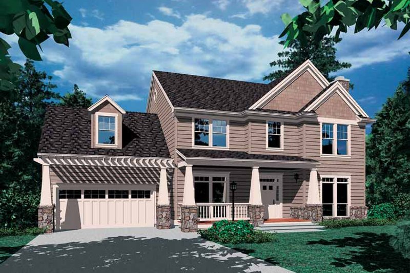 Architectural House Design - Craftsman Exterior - Front Elevation Plan #48-801