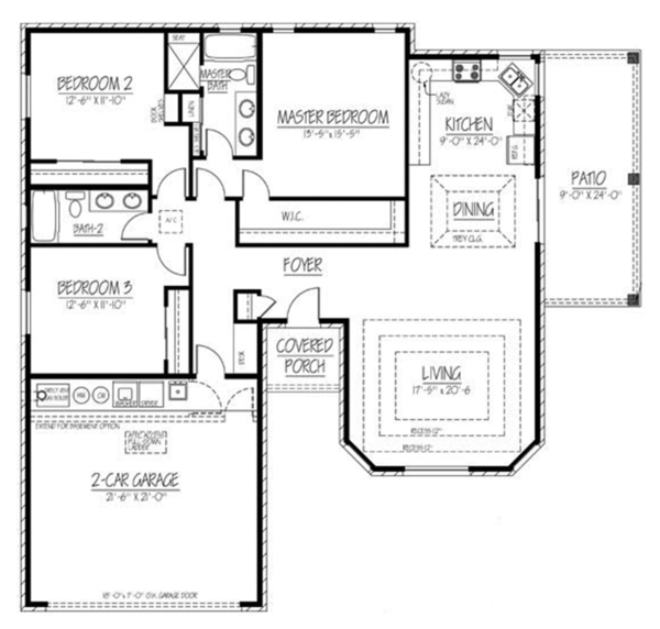 House Plan Design - Ranch Floor Plan - Main Floor Plan #1061-11