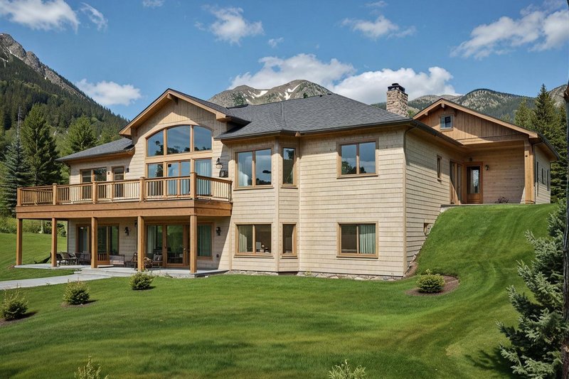 Home Plan - Exterior - Rear Elevation 2 for Modern House Plan #117-531 - 5 bed, 4 bath