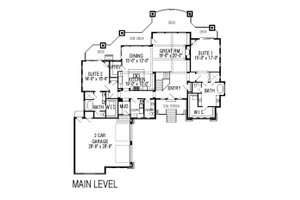 Floor Plan - Main Floor for Craftsman House Plan #920-25 - 5 bed, 4.5 bath