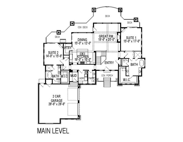 Craftsman Floor Plan - Main Floor Plan #920-25