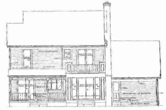 Exterior - Rear Elevation for Country House Plan #72-319 - 4 bed, 3 bath