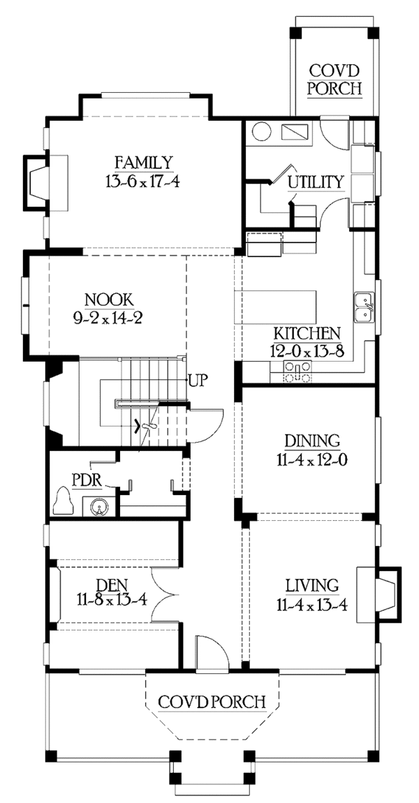 Home Plan - Craftsman Floor Plan - Main Floor Plan #132-323