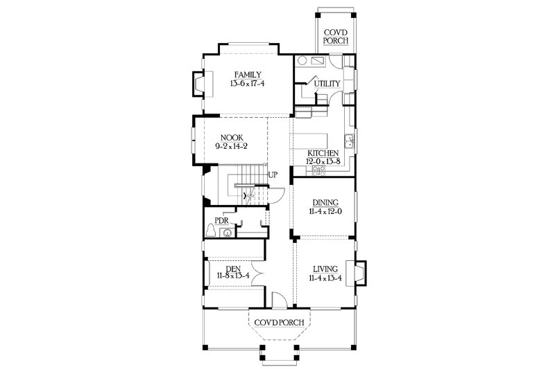 Home Plan - Floor Plan - Main Floor for Craftsman House Plan #132-323 - 3 bed, 2.5 bath