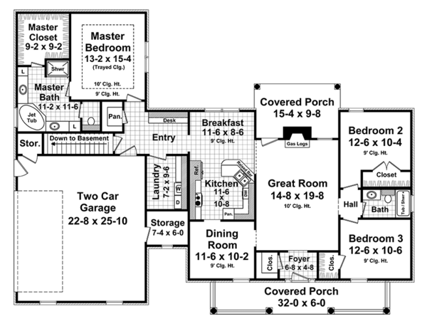 House Plan Design - Ranch Floor Plan - Main Floor Plan #21-437