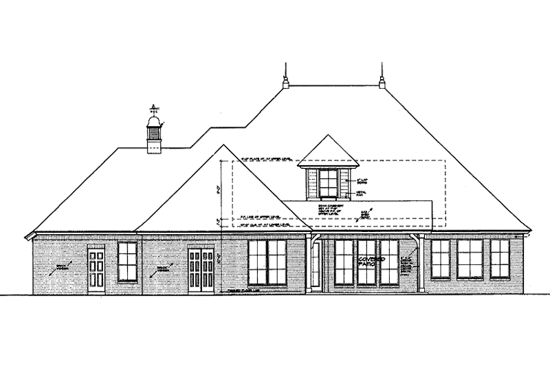 Architectural House Design - Exterior - Rear Elevation for European House Plan #310-1239 - 3 bed, 2.5 bath
