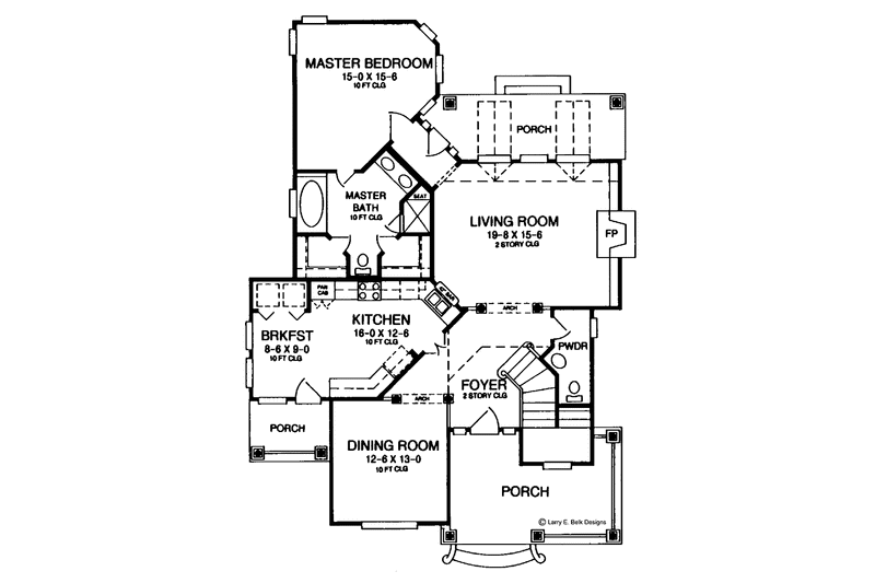 House Plan Design - Floor Plan - Main Floor for Country House Plan #952-61 - 3 bed, 2.5 bath