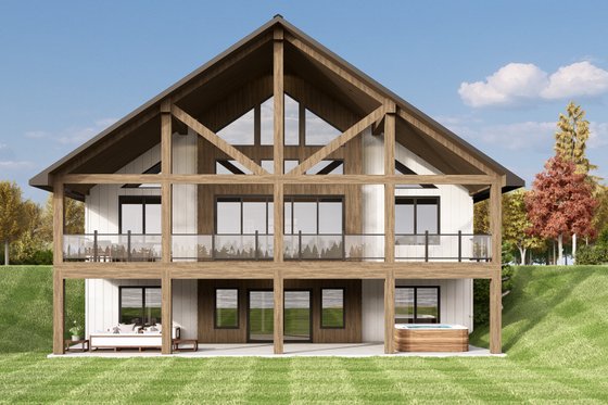 Exterior - Rear Elevation for Barndominium House Plan #1064-311 - 2 bed, 2 bath