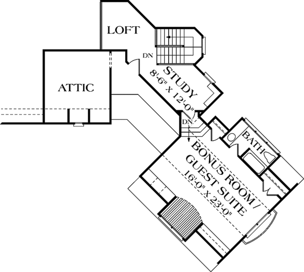 House Plan Design - European Floor Plan - Upper Floor Plan #453-543