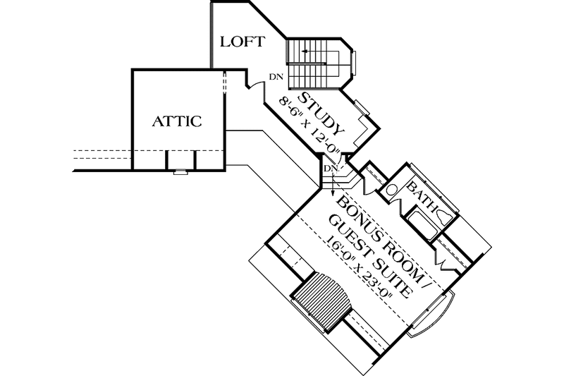 Home Plan - Floor Plan - Upper Floor for European House Plan #453-543 - 3 bed, 3.5 bath