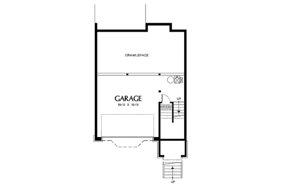 Floor Plan - Lower Floor for Traditional House Plan #48-318 - 3 bed, 2.5 bath