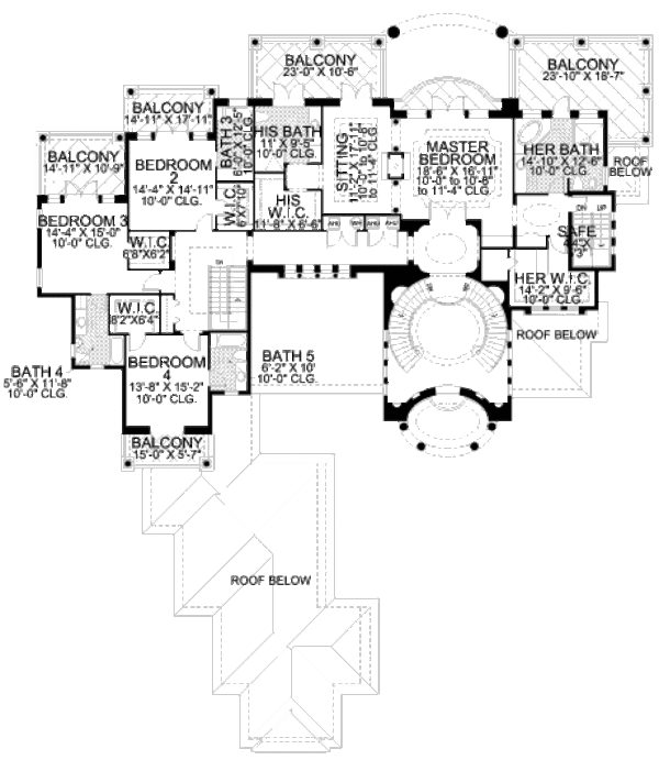 Mediterranean Floor Plan - Upper Floor Plan #420-198
