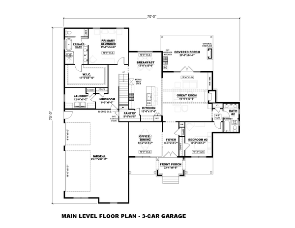 House Design - Floor Plan - Main Floor 2 for Farmhouse House Plan #1117-45 - 4 bed, 3 bath
